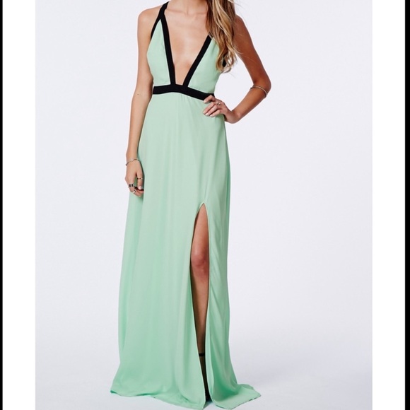 Missguided Green Gown - Picture 2 of 8